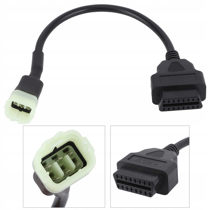 Cablu OBD2 6Pin pentru Kawasaki Z900/Z900RS/ZX10R/ZX14R/H2, negru