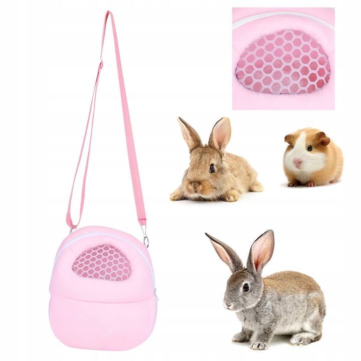 Geanta transport pentru animale, roz, dimensiuni S: 13x18cm, M: 18x22cm, L: 21x25cm, set cu curea ajustabila