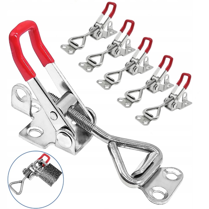 6 darab SUS304 cipzárkészlet klipekkel, állítható, cipzárnyílással