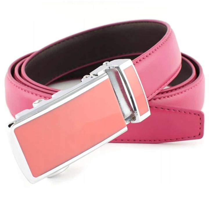 Elegáns női öv, automata, rózsaszín, farmerhez és nadrághoz