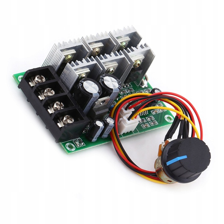 DC motor fordulatszám szabályzó 10-55V, 40A, 15kHz, 80x56x28mm, 1 db-os készlet.