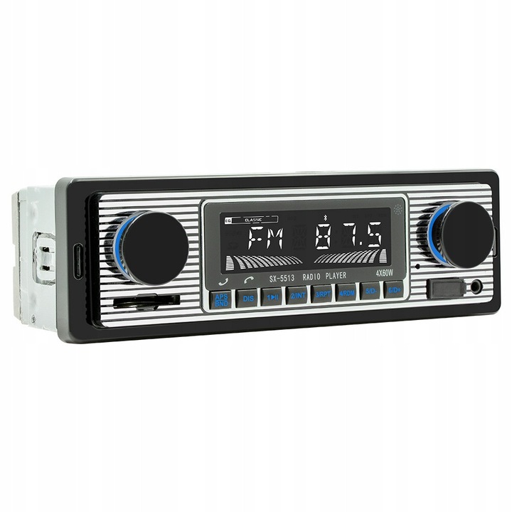 Radio auto retro, Bluetooth, FM, stil clasic, cu microfon