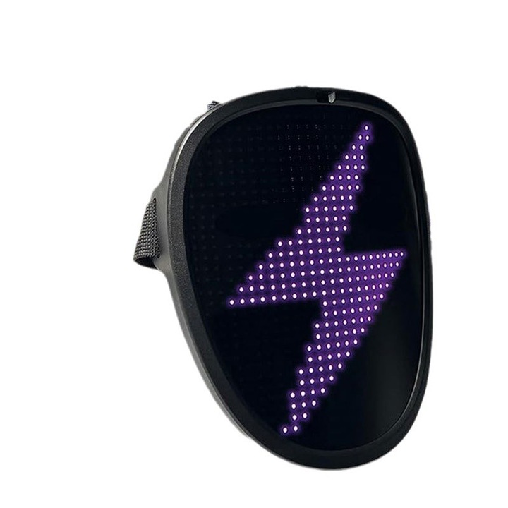 LED maszk, Bluetooth vezérlés, dinamikus effektek, többszínű, felnőtt