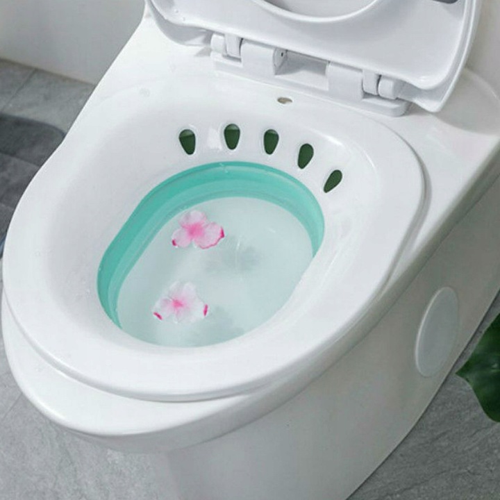 Bideu pliabil BEDEE, 2500ml, alb-verde, 39x36x12cm, set