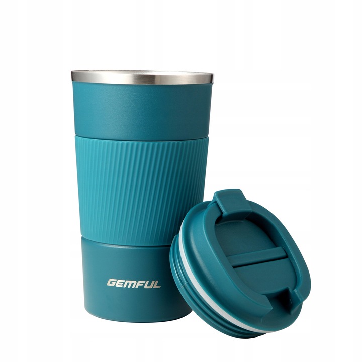 Cana termos GEMFUL Travel Coffee Tumbler 17oz, izolat, pentru bauturi calde si reci, multicolor