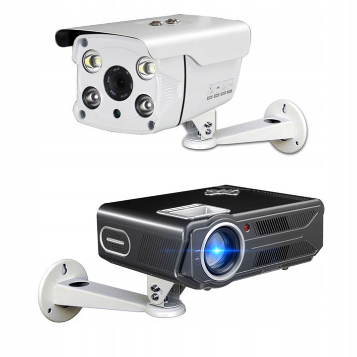 Urmatorul suport de perete pentru proiector, rotire 360°, aluminiu, set complet