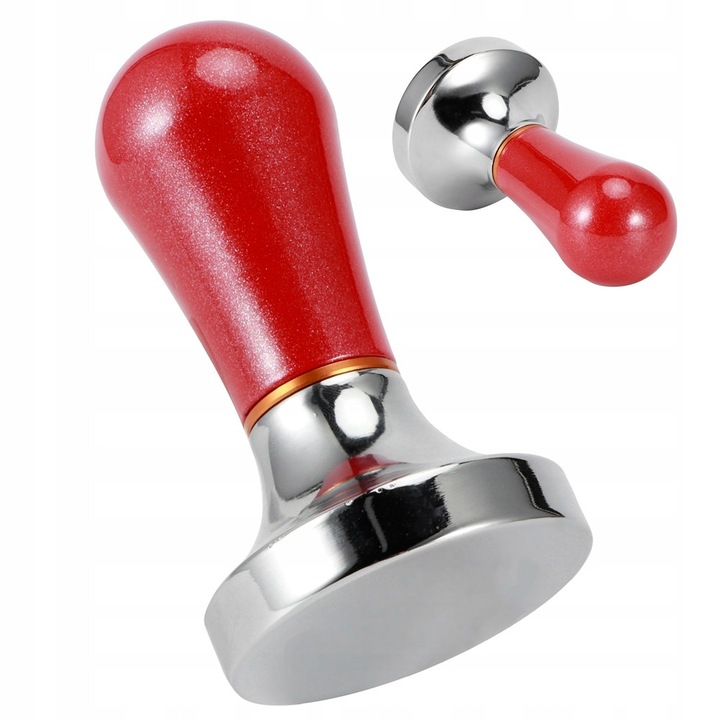 Ubijak cafea espresso, 57mm, aluminiu, rosu, set