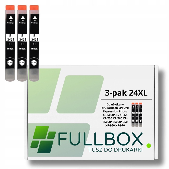 3-pak Tusz 24XL FULLBOX, negru, 3x16ml