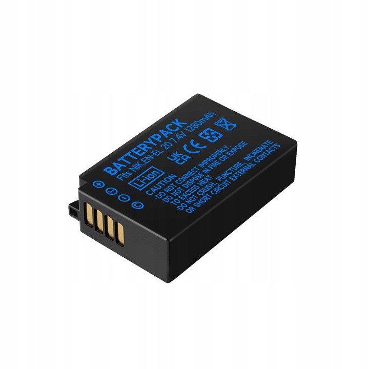 Baterie litiu-ion EN-EL20/EN-EL20a pentru Nikon, 1280mAh, 7.4V, dimensiuni 50x30x14mm, set 1 baterie