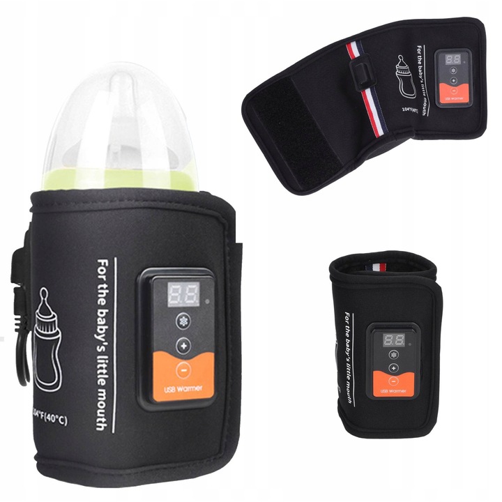 Hordozható tejmelegítő, USB, kompakt, 10W, C típusú, poliészter