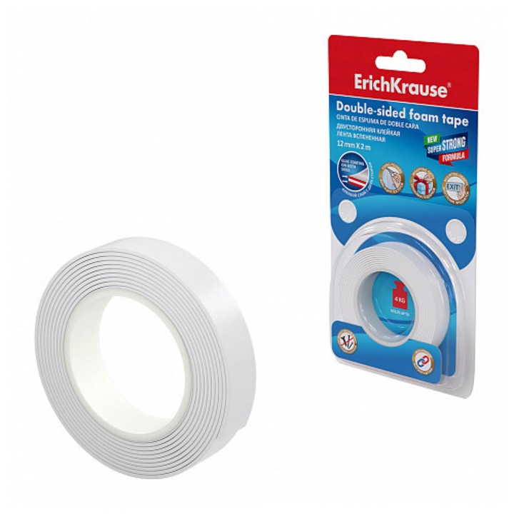 Banda dublu adeziva buretata ErichKrause 1mmx2m, 120/bax