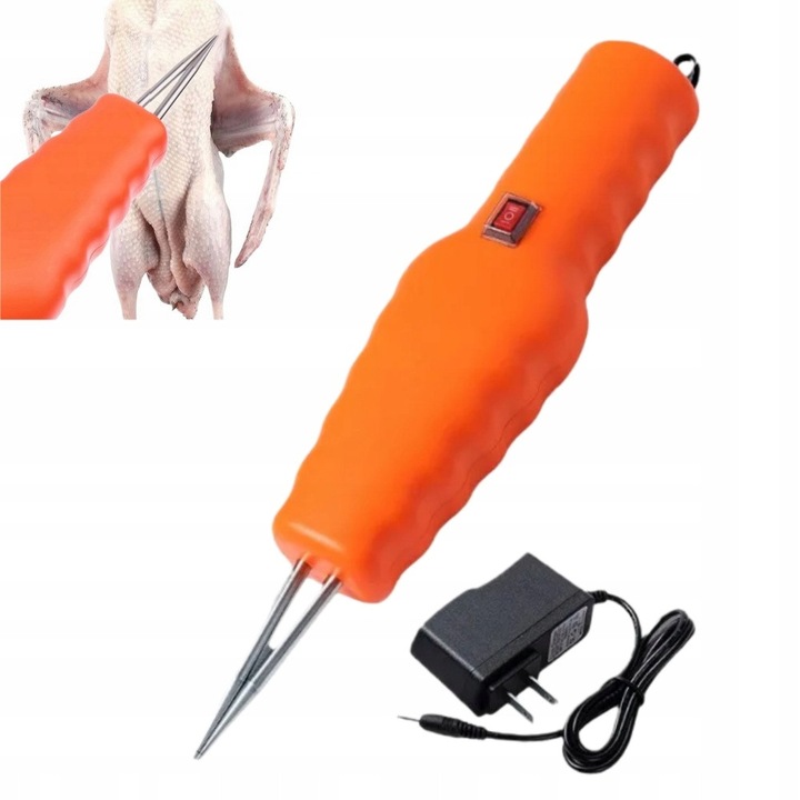 Aparat de smuls pene pentru pasari, portocalie, 26x6cm, set cu cablu de incarcare
