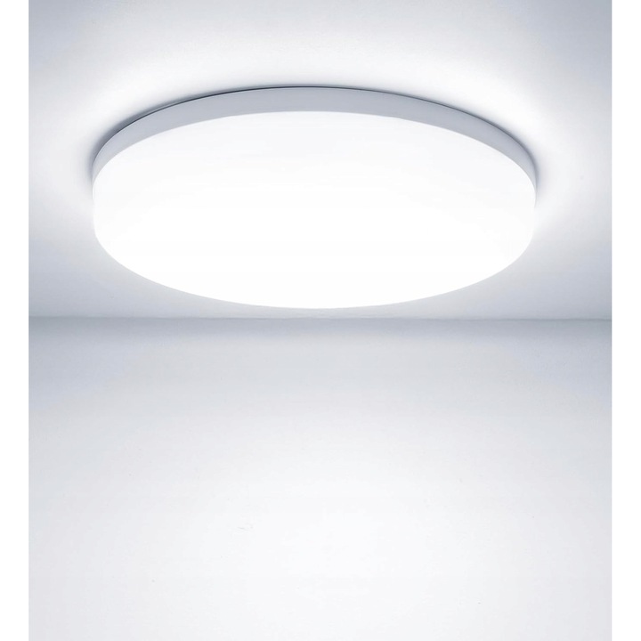 AjieQaQ LED mennyezeti lámpa, 25x25x3cm, fehér, 32W, IP54, 6500K