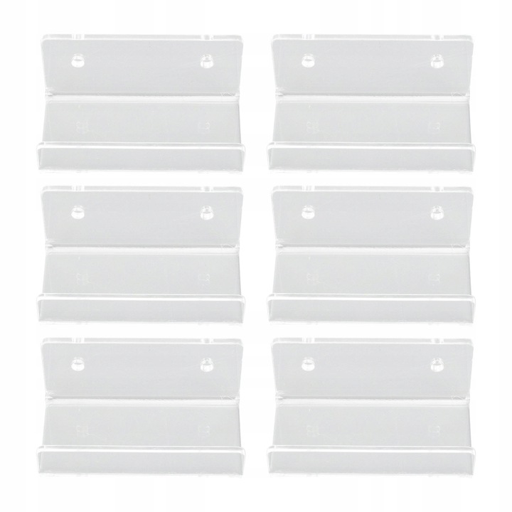 Set 6 suporturi pentru discuri din acril transparent, montaj pe perete, 189g