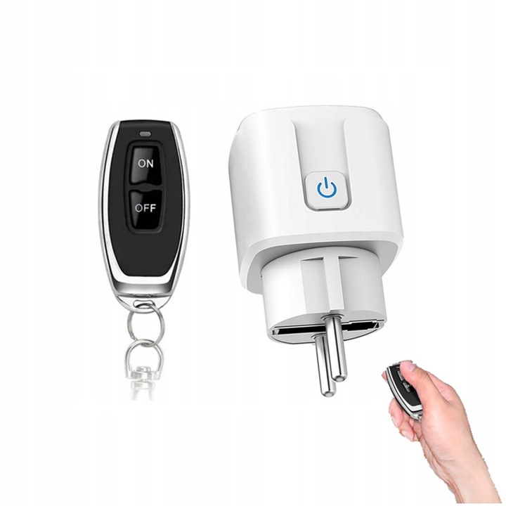 Gniazdo wireless AC 230V 16A cu 1 telecomanda, 50x50x80mm, frecventa RF 433MHz, distanta de control 150m