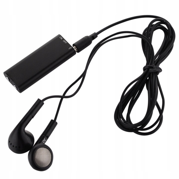 Мини диктофон HGWG 16GB, гласова детекция, 45x17x5mm, черен