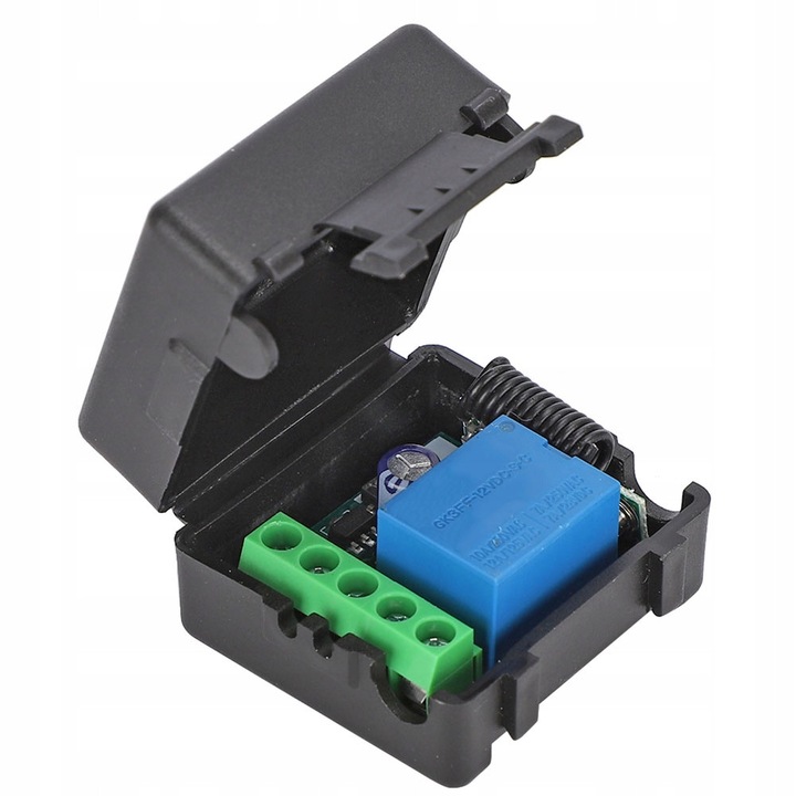 Releu wireless cu telecomanda 12V, frecvente 315MHz si 433MHz, dimensiuni 35x30x18mm, set complet