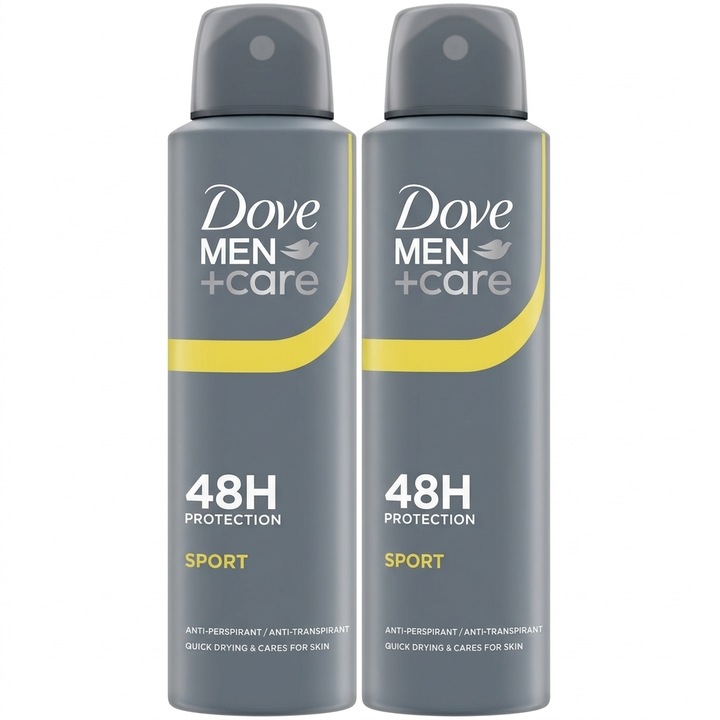 2x Dove Men+Care Gentle Care Sport dezodor spray 150 ml, izzadásgátló, férfiaknak, gyors felvitel
