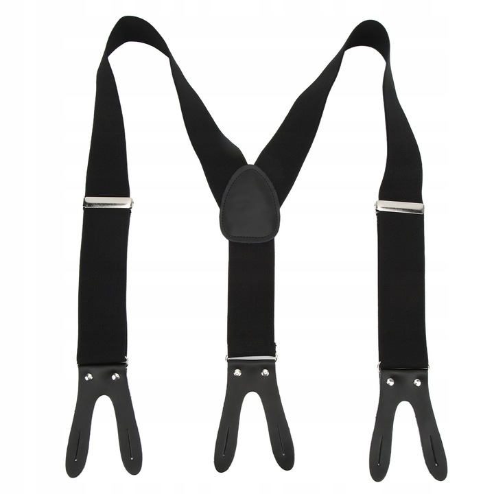 Bretele barbati, 5x110 cm, negre, cu detalii elegante, tip Y