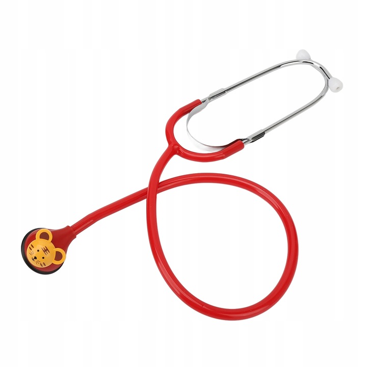 Stetoscop medical cu 5 capete interschimbabile, constructie durabila, rosu