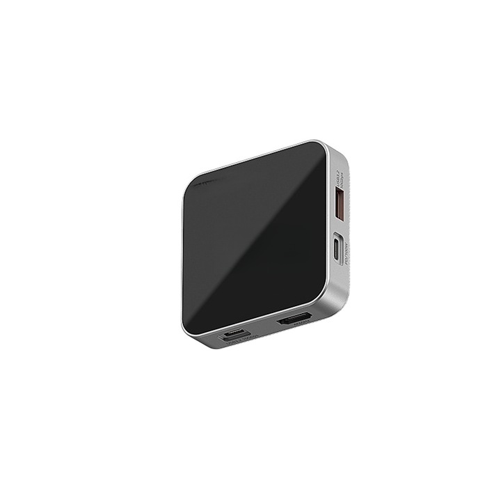 Docking station ORBER 8-in-1, HDMI 4K, USB 3.2, suport pentru doua carduri, negru, 69, 5x69, 5x13, 8mm