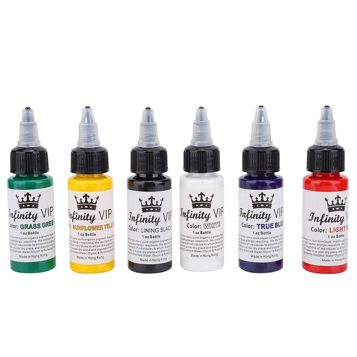Set 6 Pigmenti pentru Tatuaj, Multicolor