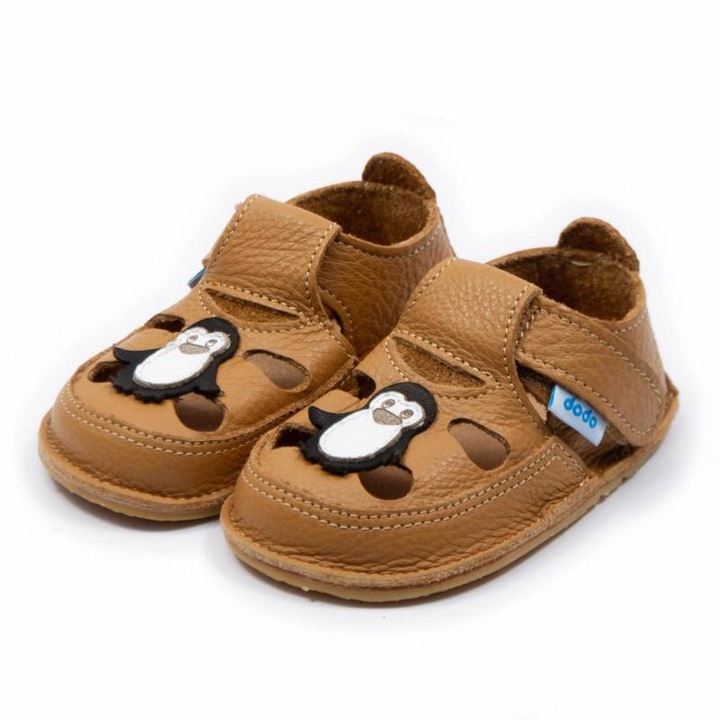 Детски обувки Dodo Shoes Vrabiuta, естествена кожа, сребристи, гъвкава подметка, 25, Карамел