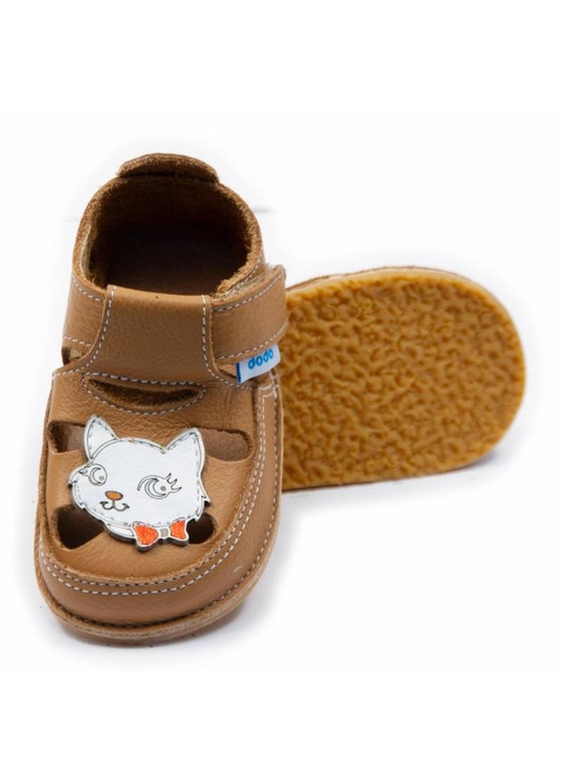 Детски сандали Dodo Shoes Miau, цвят Cameo от естествена кожа с гъвкава подметка, Карамел