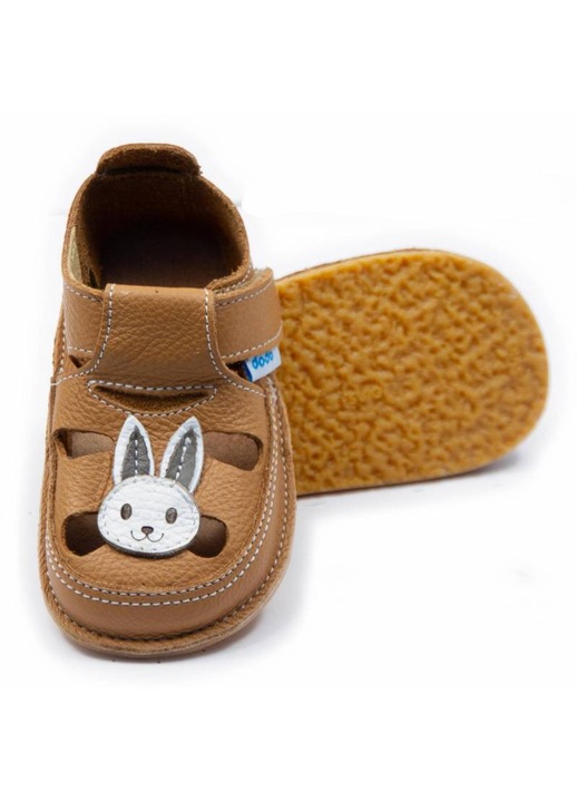 Детски обувки Dodo Shoes Starfish, естествена кожа, гъвкава подметка, кремави, 21, Карамел