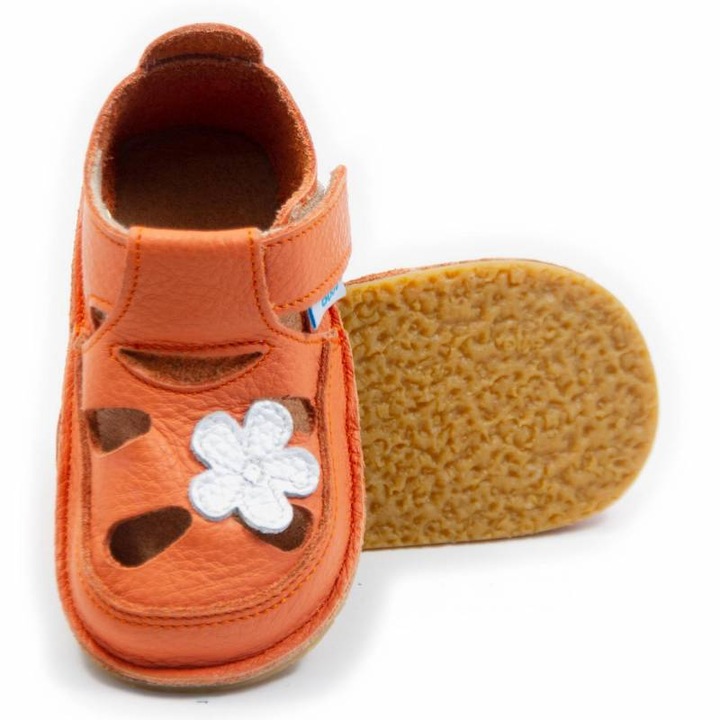 Детски обувки Dodo Shoes Smokey, естествена кожа, гъвкава подметка, Sky, 24, Светло червено