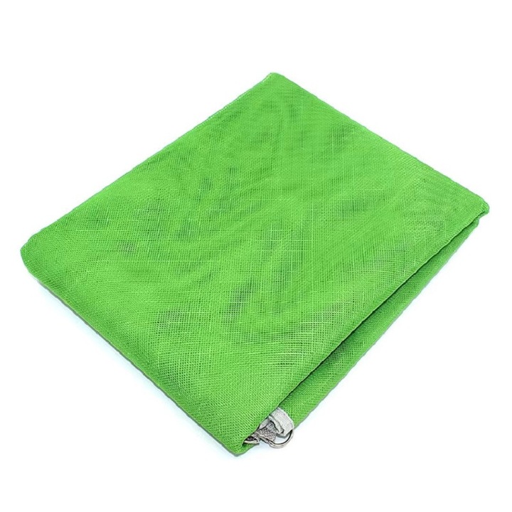 Patura plaja sau camping anti-nisip din poliester, verde 200 cm x 200 cm