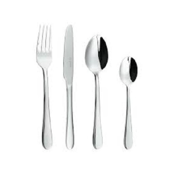 Set 16 Tacamuri, 4 linguri, 4 furculite, 4 cutite, 4 lingurite, otel inoxidabil, Argintiu