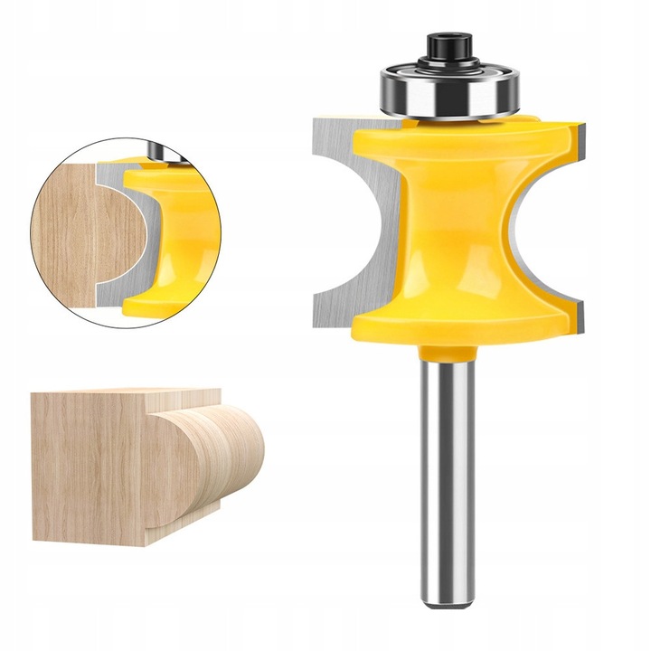 Frez pentru lemn HETRFLY R7.96mm, 31.7mm, 8mm, cu rulment, pentru taiere precisa