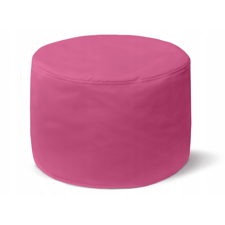Puf decorativ Allbag, rotund, roz, 35x25 cm, umplut cu granule polistiren, pentru camera copiilor si living