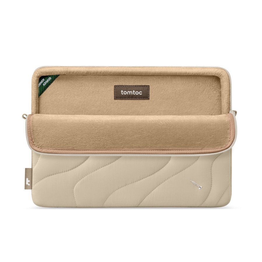 Husa din nailon Tomtoc Terra A27 compatibila cu laptop 14 inch, Sand