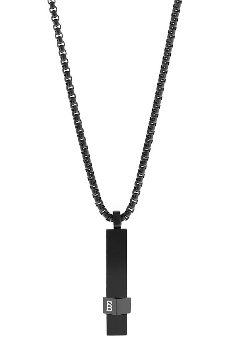 STEEL & BARNET, Rozsdamentes acéllánc medálal, Fekete