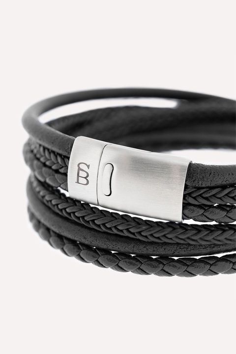 STEEL & BARNETT, Bratara de piele, Negru