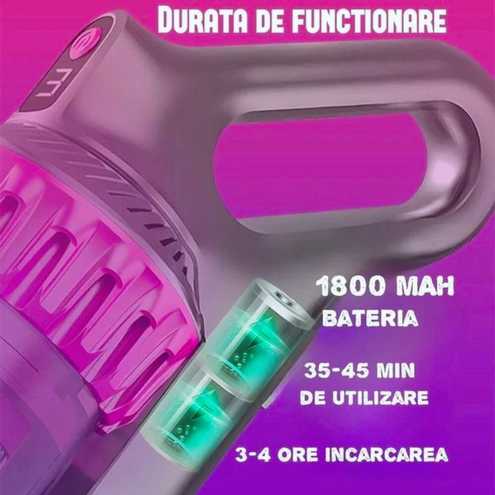 Aspirator Vertical Blasko 4 in 1 fara Fir, 10.000Pa, Sterilizare UV, HEPA, Autonomie 120 min – Curatenie Profesionala Acasa