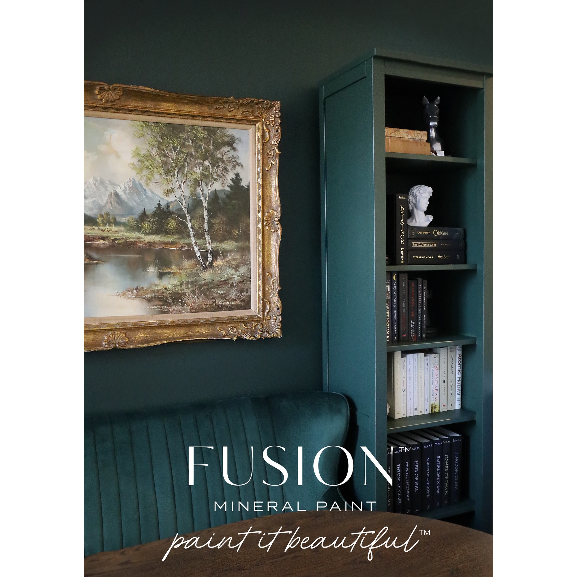 Vopsea pentru mobila Fusion Mineral Paint, Manor Green, verde intens ...