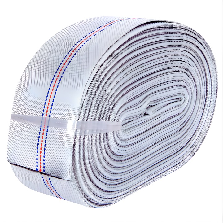 Furtun apă tip pompier Blasko Aqua Premium, 2 toli (50 mm), 30 m, 8 bar, alb