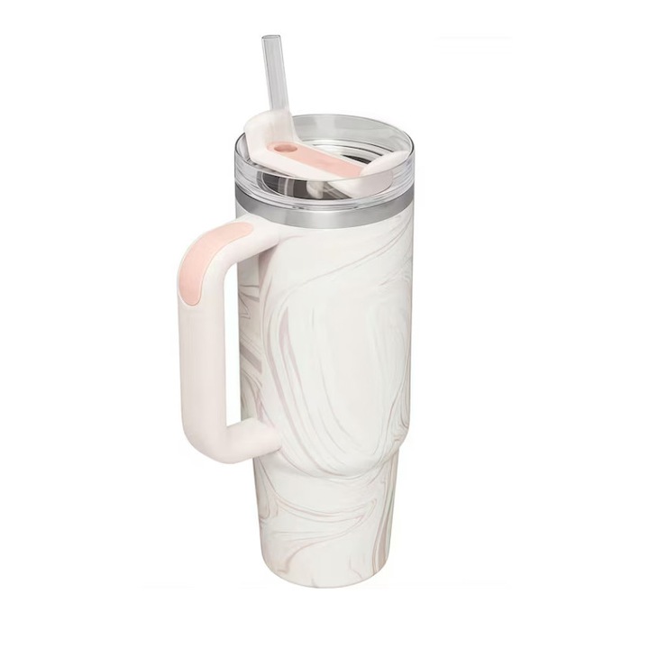 Termos din otel inoxidabil, 1180 ml, roz, design ergonomic