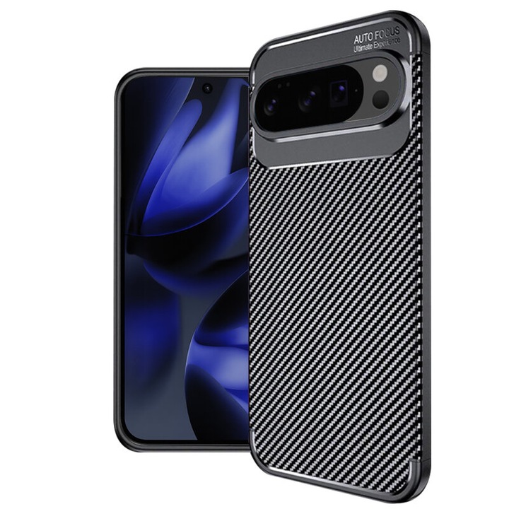 Carcasa pentru Google Pixel 10 Pro XL, silicon, negru carbon