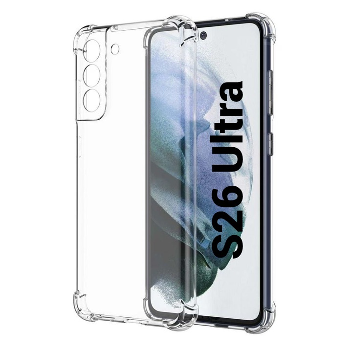 Husă silicon ATB DESIGN pentru Samsung S26 Ultra, transparent, material TPU