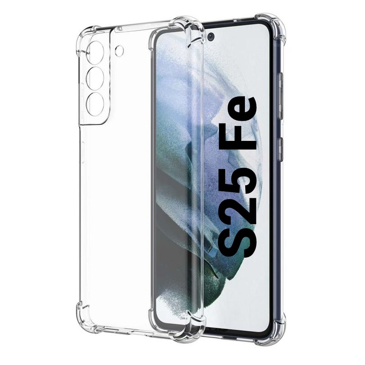 Husă silicon antisoc ATB DESIGN transparentă pentru Samsung S25 Fe