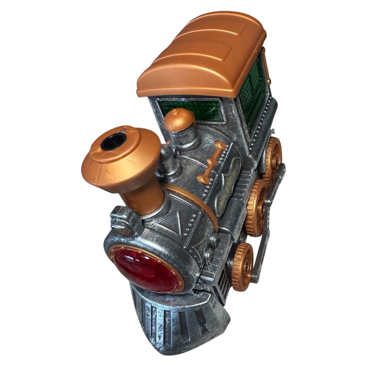 Interaktív elektromos játékmozdony, gőzeffektus, fények és zene, doboz mérete 17,5x13,5x8cm, többszínű