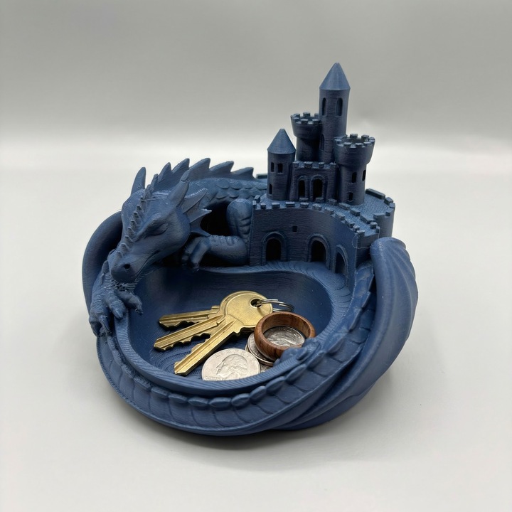 Tava Organizatoare pentru Chei Regala, Albastru, Plastic PLA, 15 cm