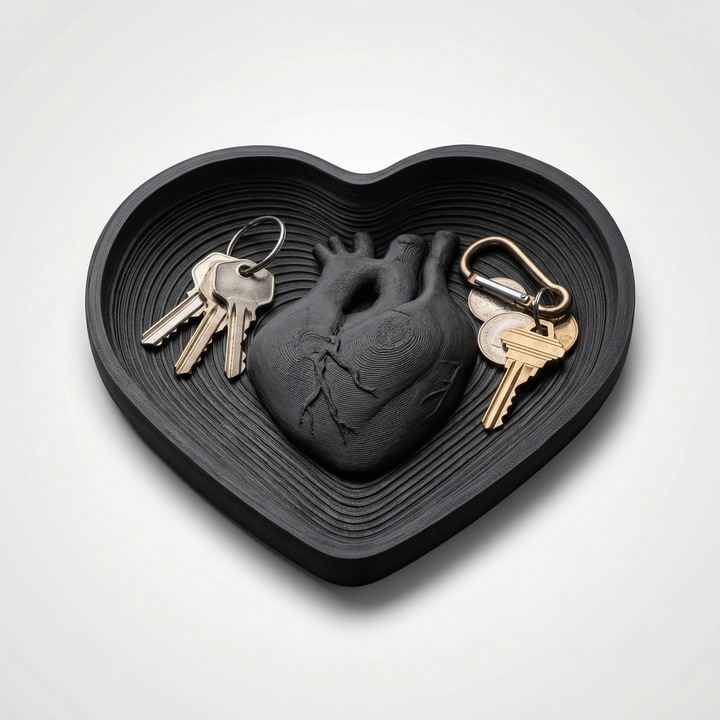 Tava Organizatoare pentru Chei si Maruntisuri, Negru, Plastic PLA, 18 cm