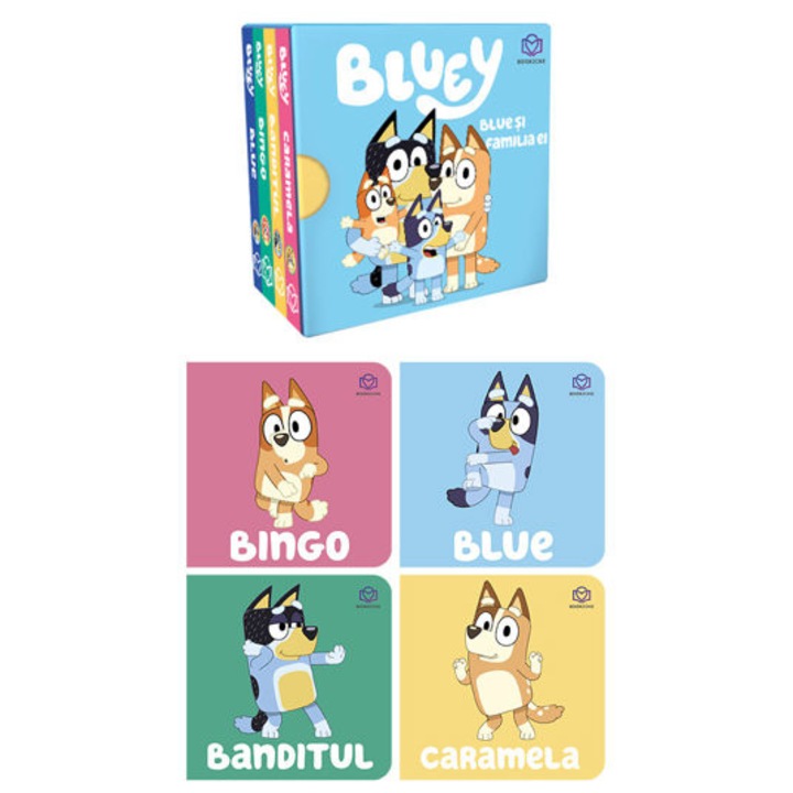 Bluey, Bookzone, set 4 carticele, ilustrații simpatice, 3-7 ani