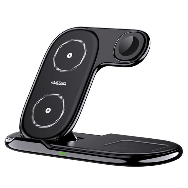 Statie de incarcare wireless Kaku KSC-1358, 15W, Qi Charging, Fast Charging, Tip stand, Negru