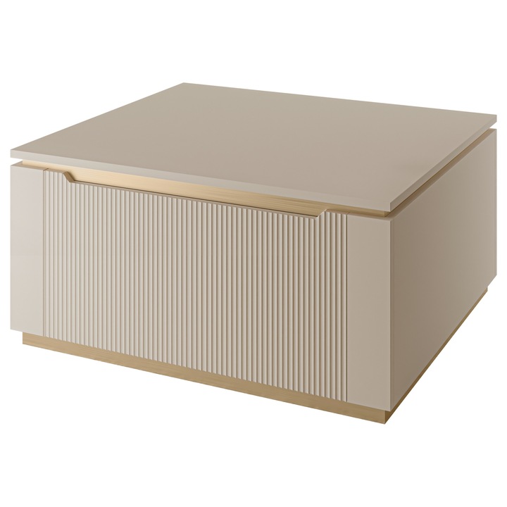 Masuta pentru cafea Frimgo 2K, MIRJAN 24, bej nisip + auriu, 70x80x40 cm